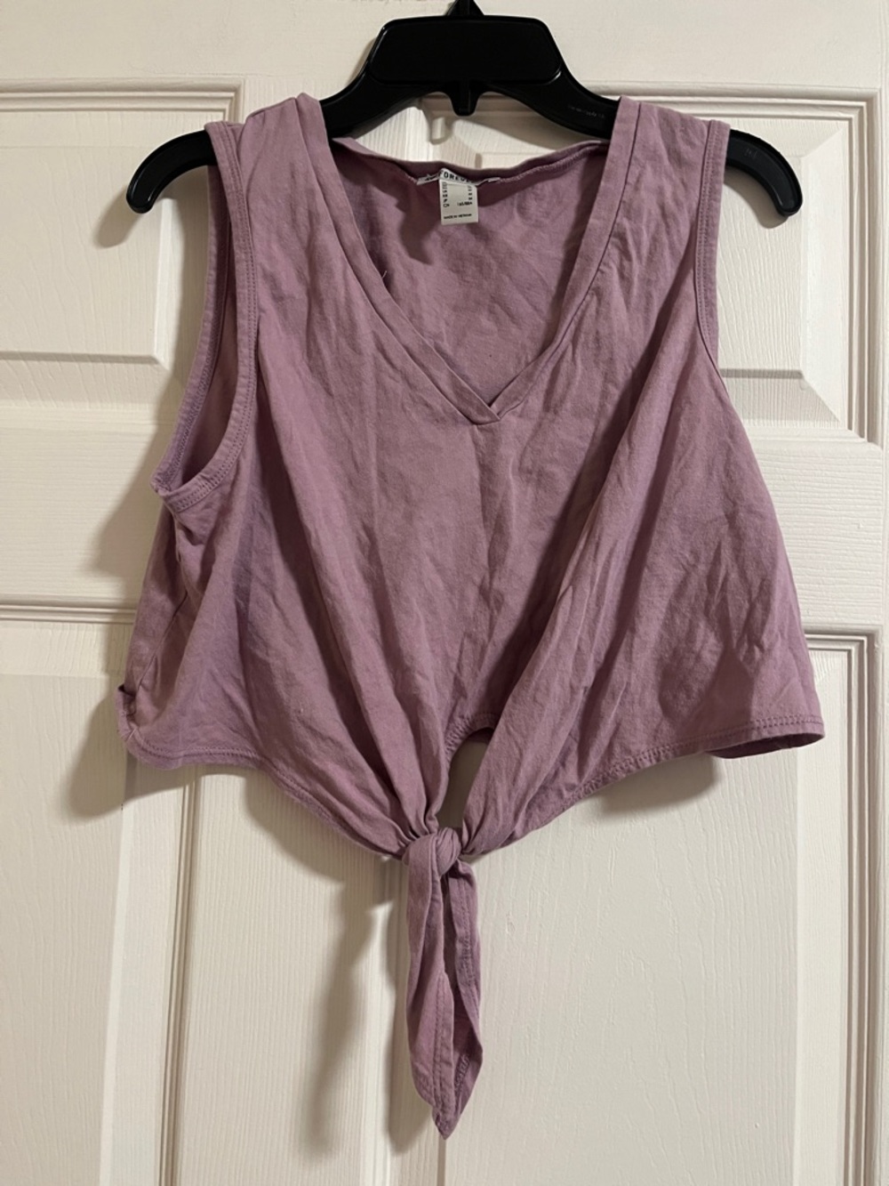 Forever 21 Mauve Tie-Front Crop Tank